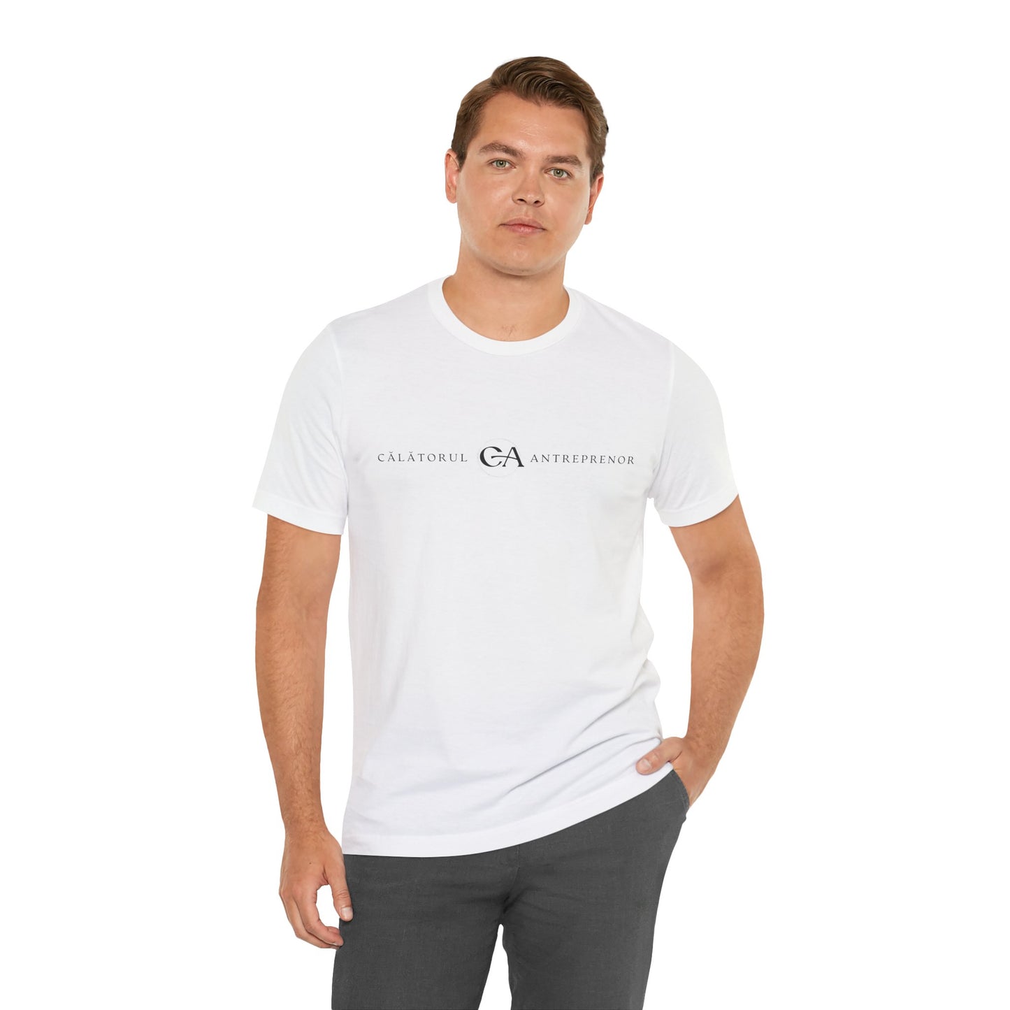 Inspirational Unisex Short Sleeve Tee - Călătorul Antreprenor & Travorium Design